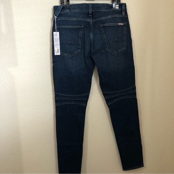 Hudson Mens 33 Ethan Biker Skinny Jeans Moto Medium Wash NWT - Picture 8 of 12